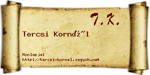 Tercsi Kornél névjegykártya