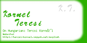 kornel tercsi business card